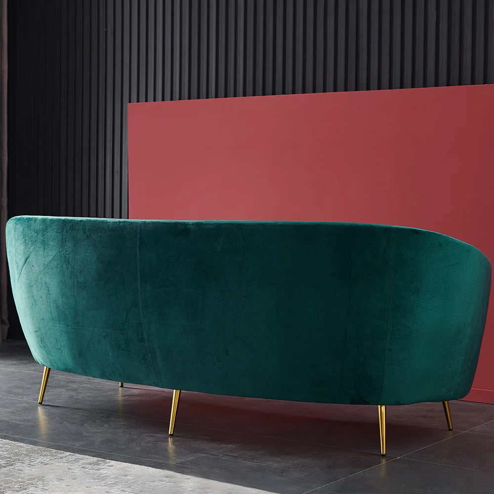 Velly Modern Deep Green Velvet Sofa