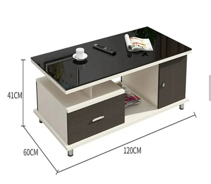 Texo Center table with Pu Polish top with Glass.