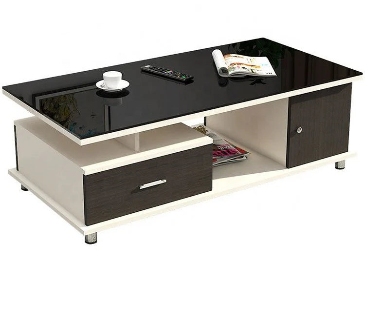 Texo Center table with Pu Polish top with Glass.
