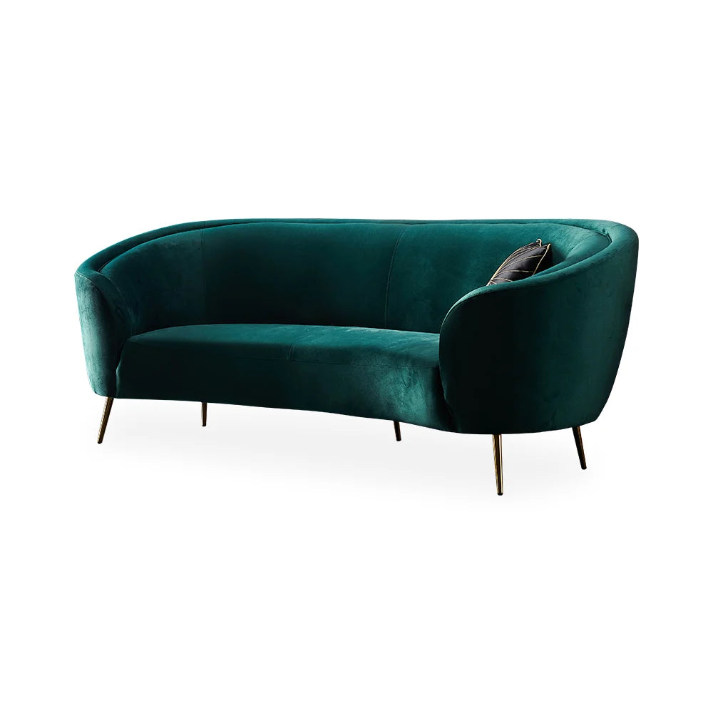 Velly Modern Deep Green Velvet Sofa