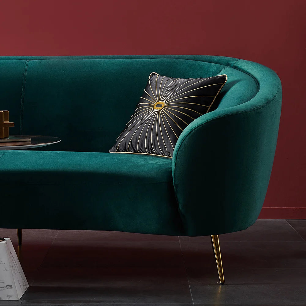 Velly Modern Deep Green Velvet Sofa
