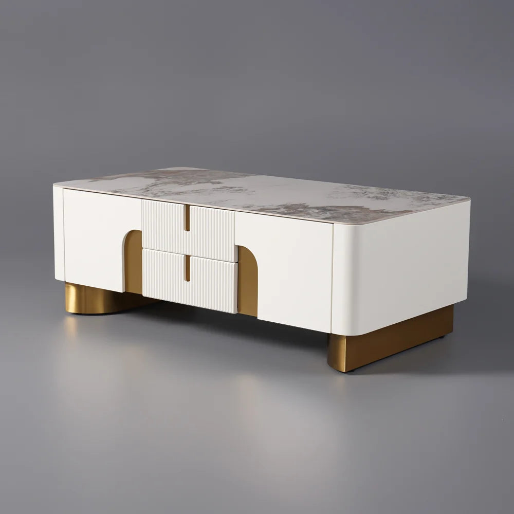 Artus Modern Beige Rectangle Large Coffee Table