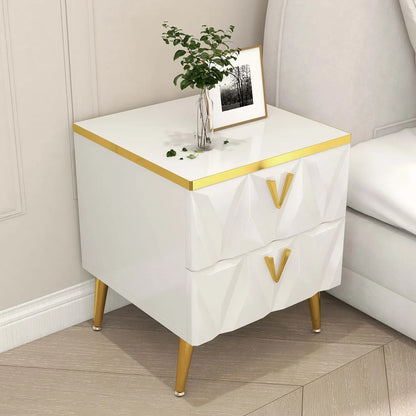 Nordic White Bedside Table 2-Drawer