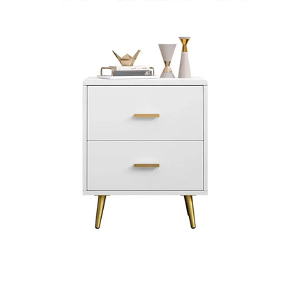 Modern Wood Nightstand with Gold Legs