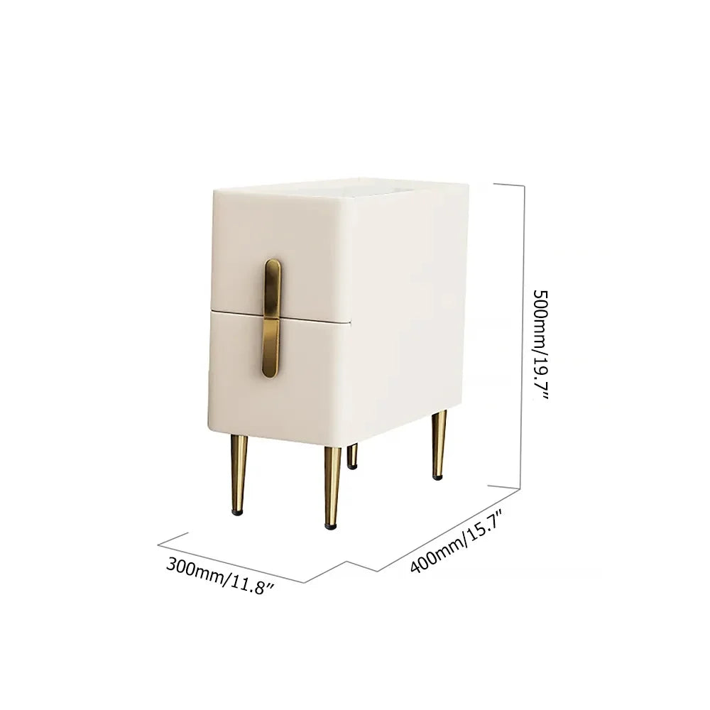 Inarrow Modern Beige Nightstand Bedside Table