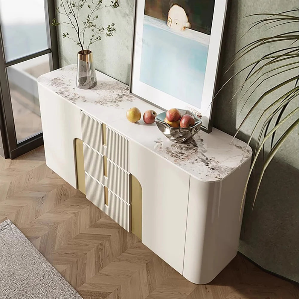 Artus Modern White Sintered Stone Sideboard