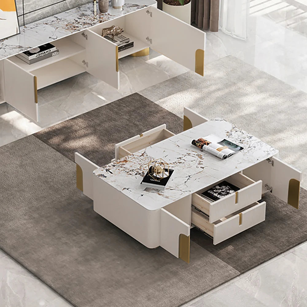 Artus Modern Beige Rectangle Large Coffee Table