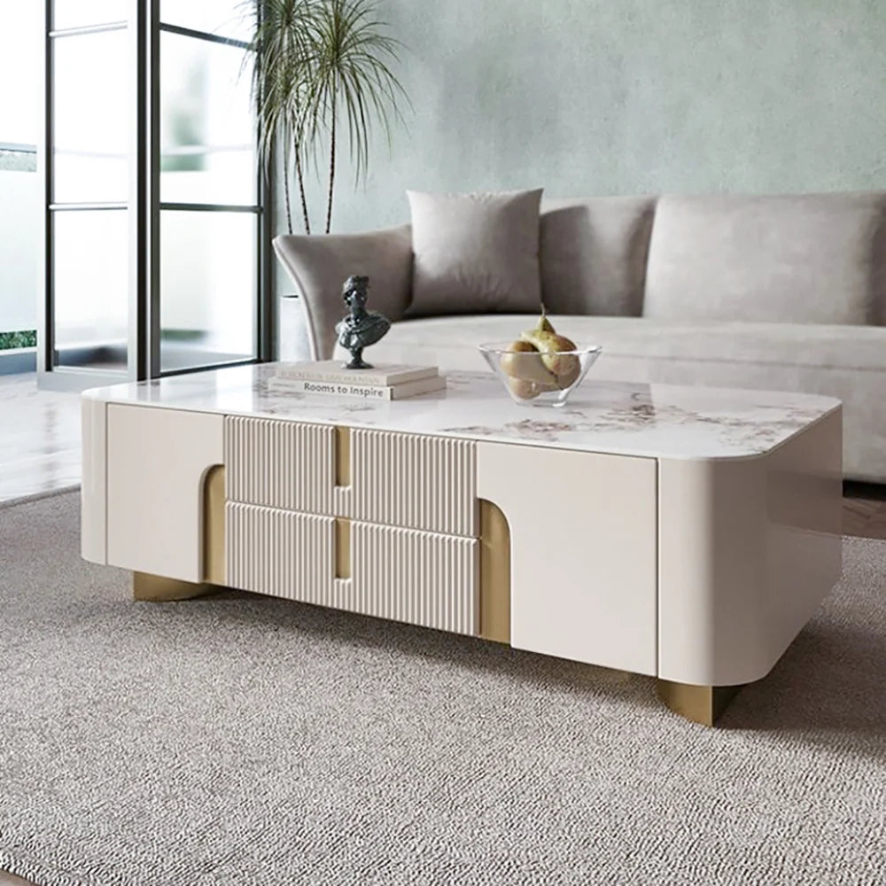 Artus Modern Beige Rectangle Large Coffee Table