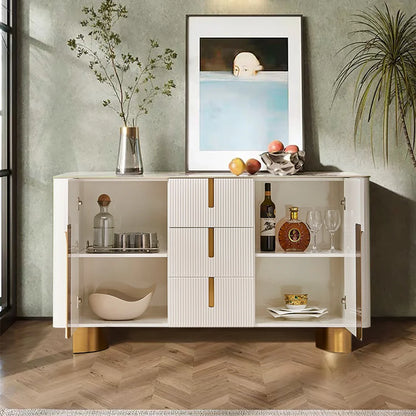 Artus Modern White Sintered Stone Sideboard