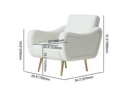 Modern White Boucle Accent chair