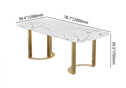 Modern Style Rectangle Faux Marble Dining Table