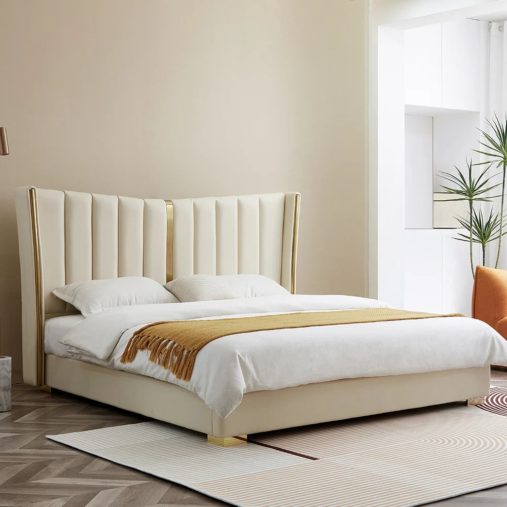 Modern Beige King Size Bed