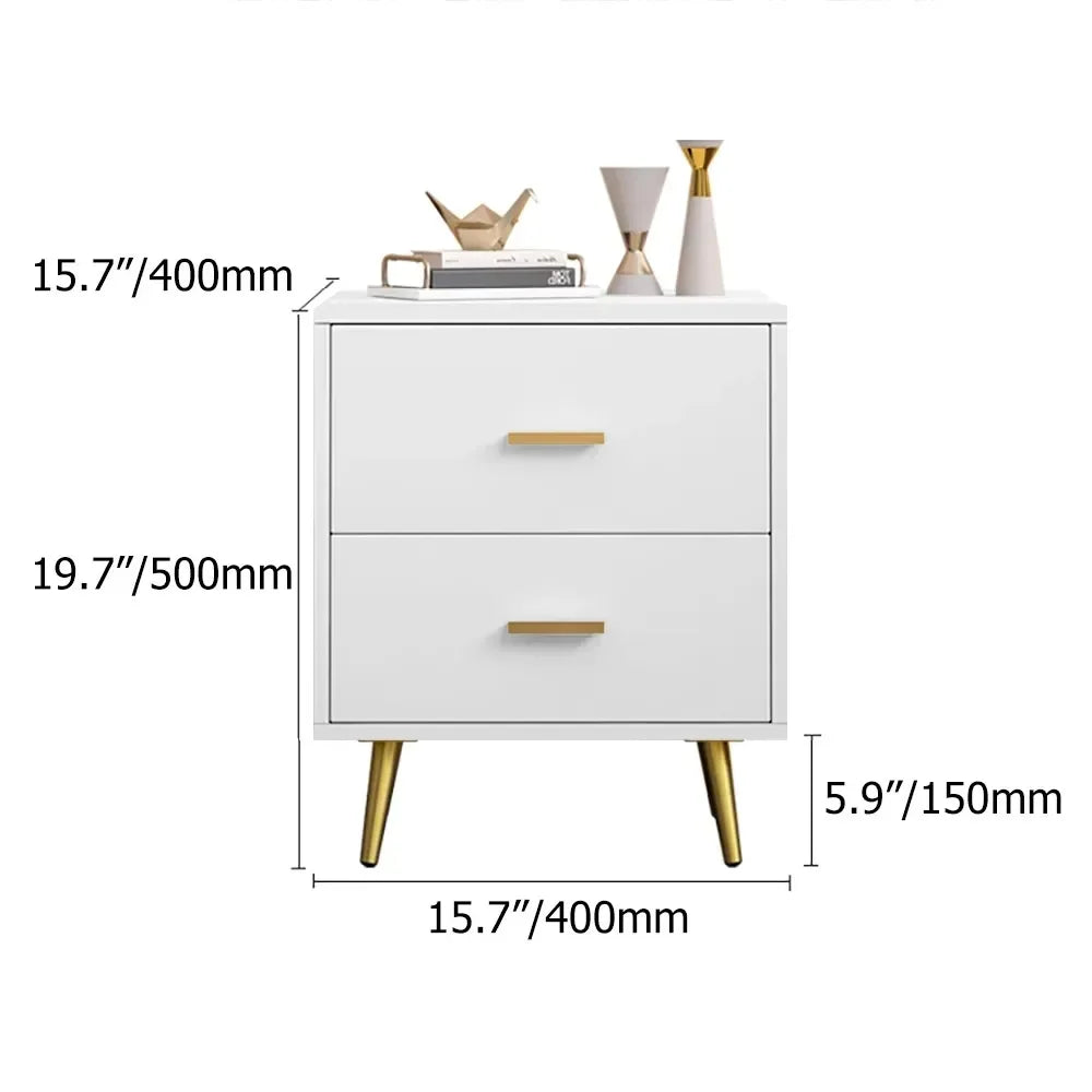 Modern Wood Nightstand with Gold Legs