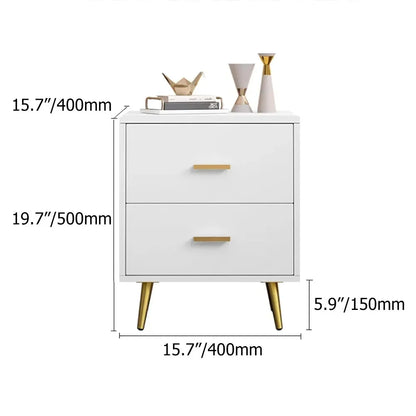 Modern Wood Nightstand with Gold Legs