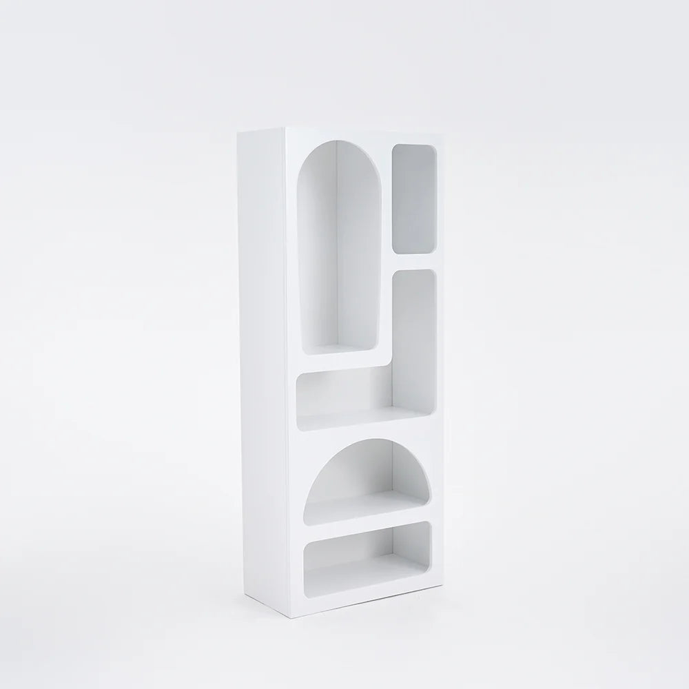 Art Deco White Arched Bookcase