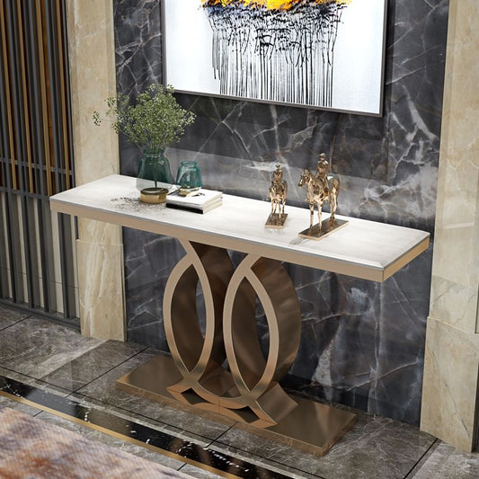 Glam Console Accent Table Stainless Steel Console Sofa Table