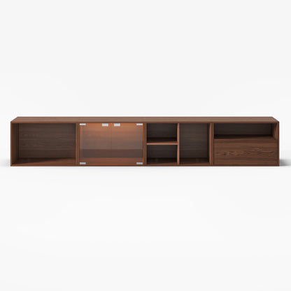 Walnut Modular TV Stand with Storage