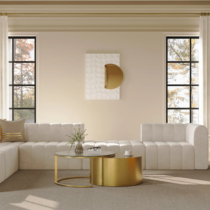 Gold Round Glass Top Nesting Coffee Table