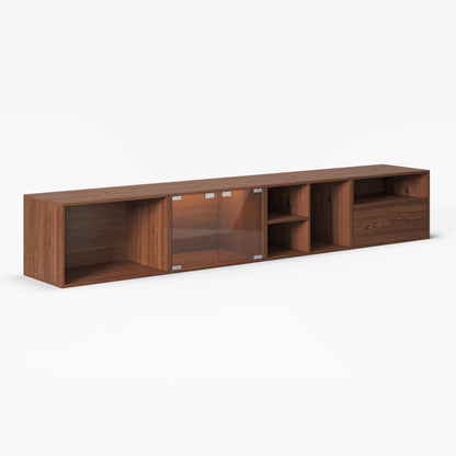 Walnut Modular TV Stand with Storage