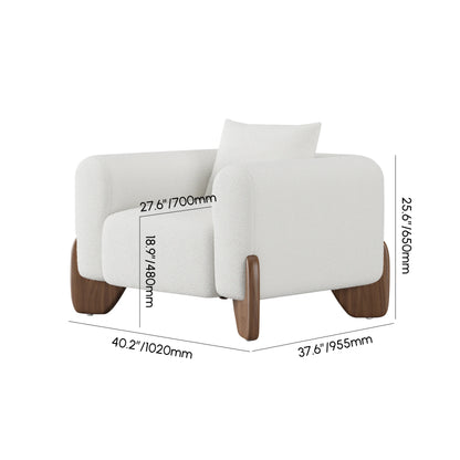 Curva White Boucle Accent Chair