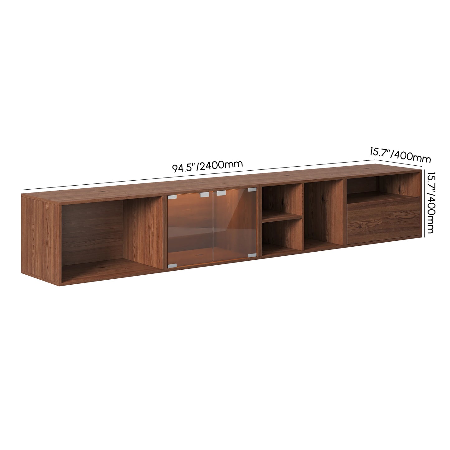 Walnut Modular TV Stand with Storage