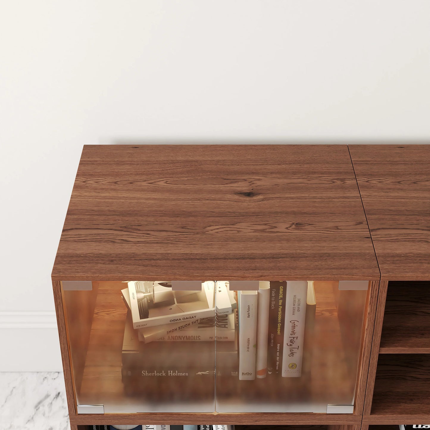 Walnut Modular TV Stand with Storage