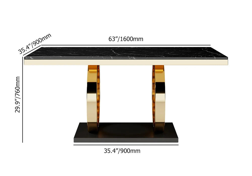 Affordable Luxury Modern Rectangular Faux Marble Dining Table