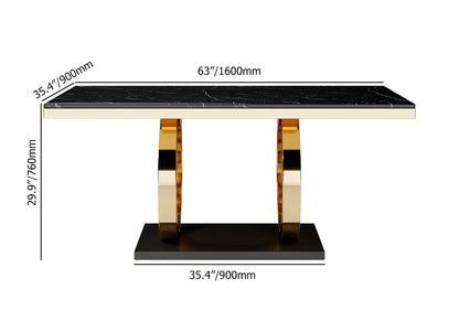 Affordable Luxury Modern Rectangular Faux Marble Dining Table