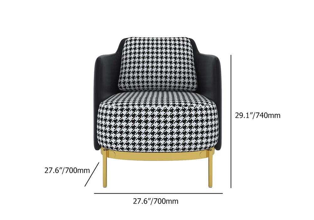 Modern Houndstooth Accent Chair