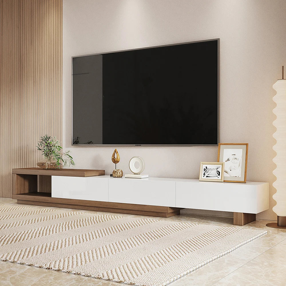 Quoint Extendable TV Stand with 3 Drawers