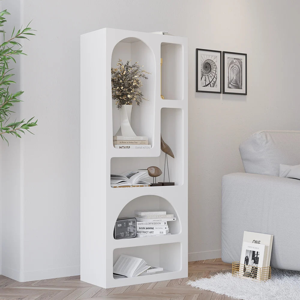 Art Deco White Arched Bookcase