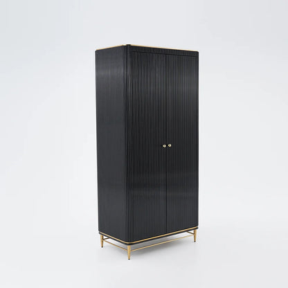 Modern Black Wardrobe Closet with Multi-Storage