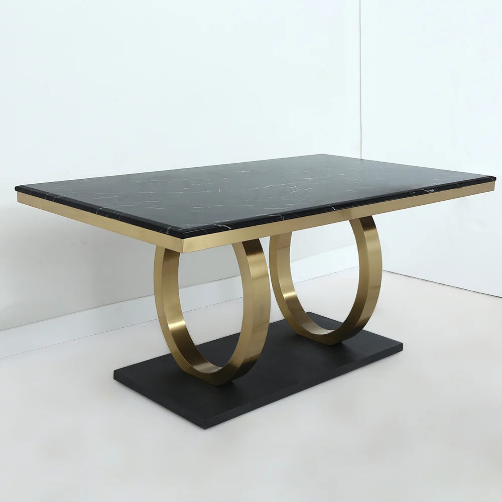 Affordable Luxury Modern Rectangular Faux Marble Dining Table