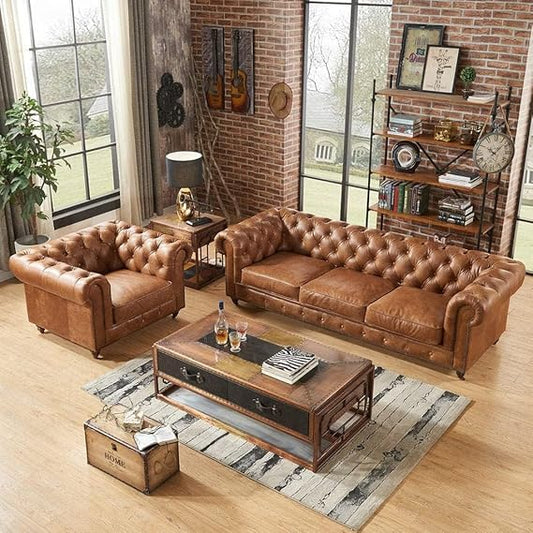 Woodenasia chesterfield in leatherette