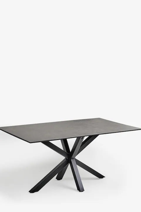 Dark Grey Ceramic Astoria Ceramic 6 Seater Dining Table & Chair