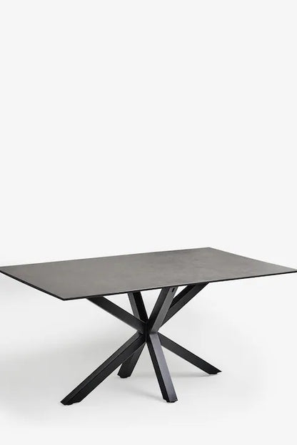 Dark Grey Ceramic Astoria Ceramic 6 Seater Dining Table & Chair