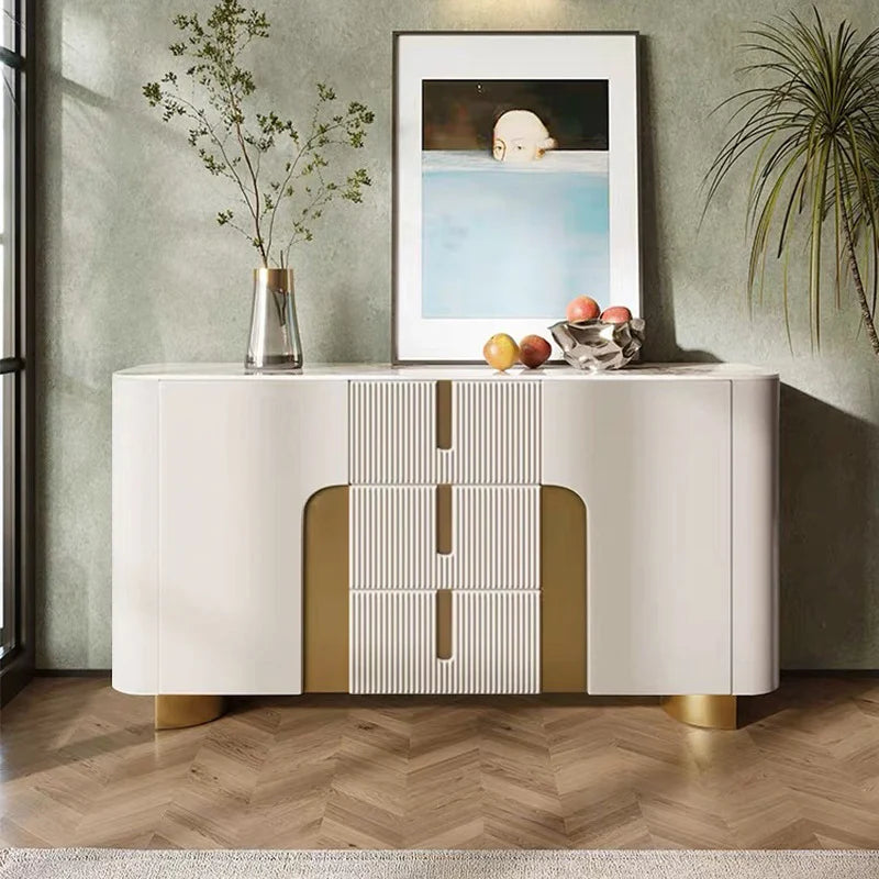 Artus Modern White Sintered Stone Sideboard