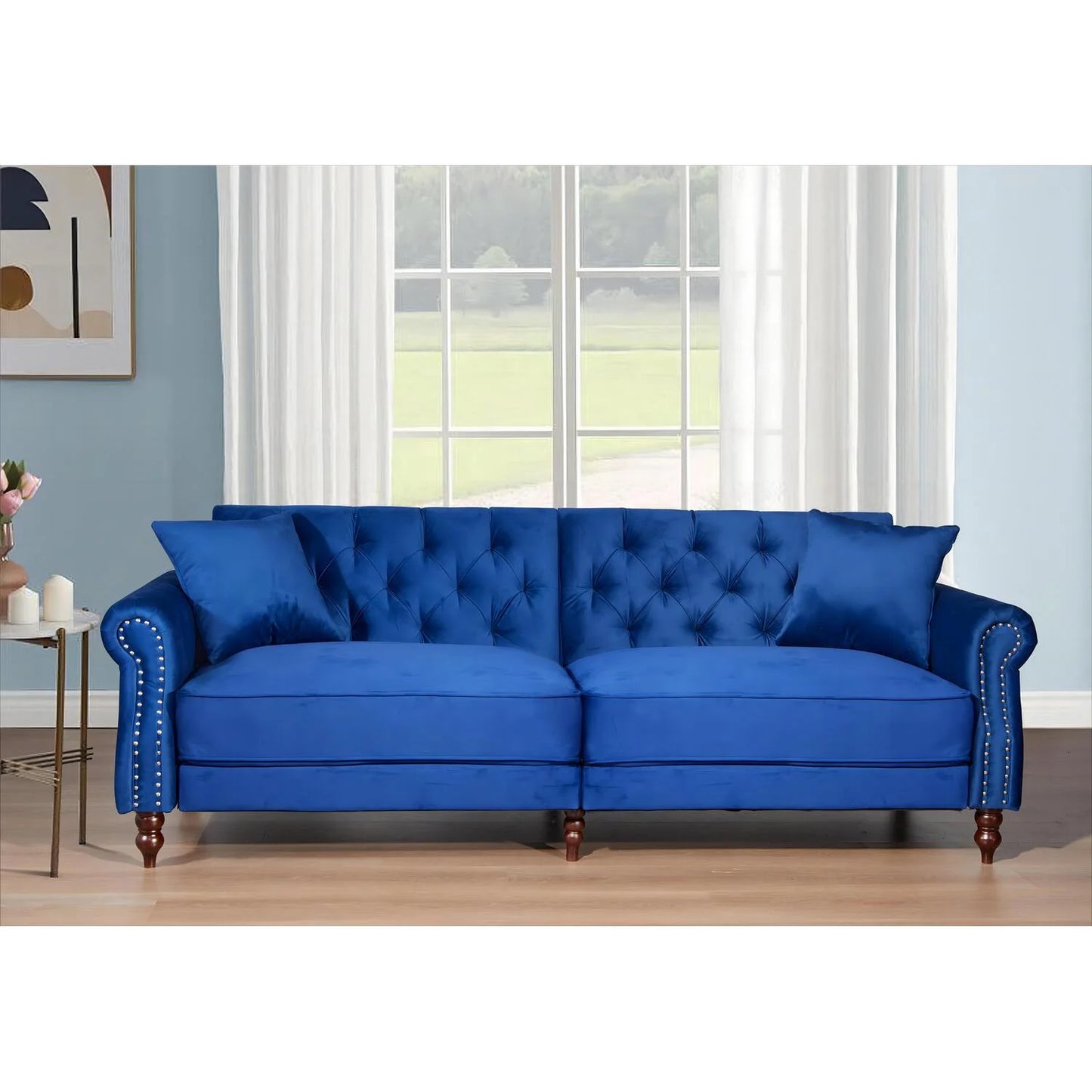 Blue Velvet Sofa