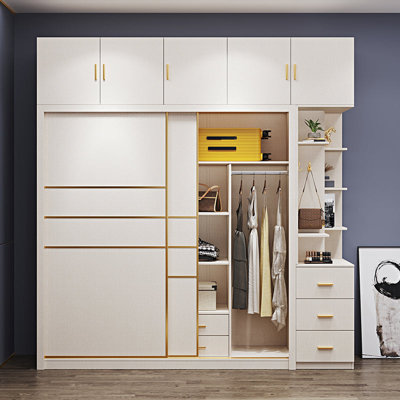 Wardrobe for Bedroom White Cabinet with Drawers