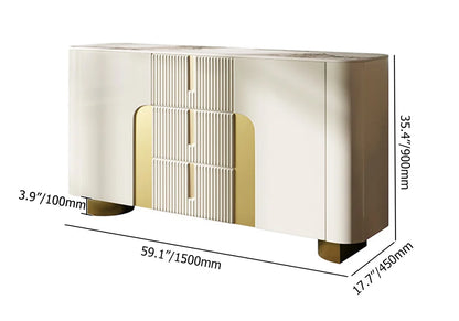 Artus Modern White Sintered Stone Sideboard