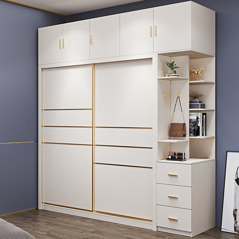 Wardrobe for Bedroom White Cabinet with Drawers