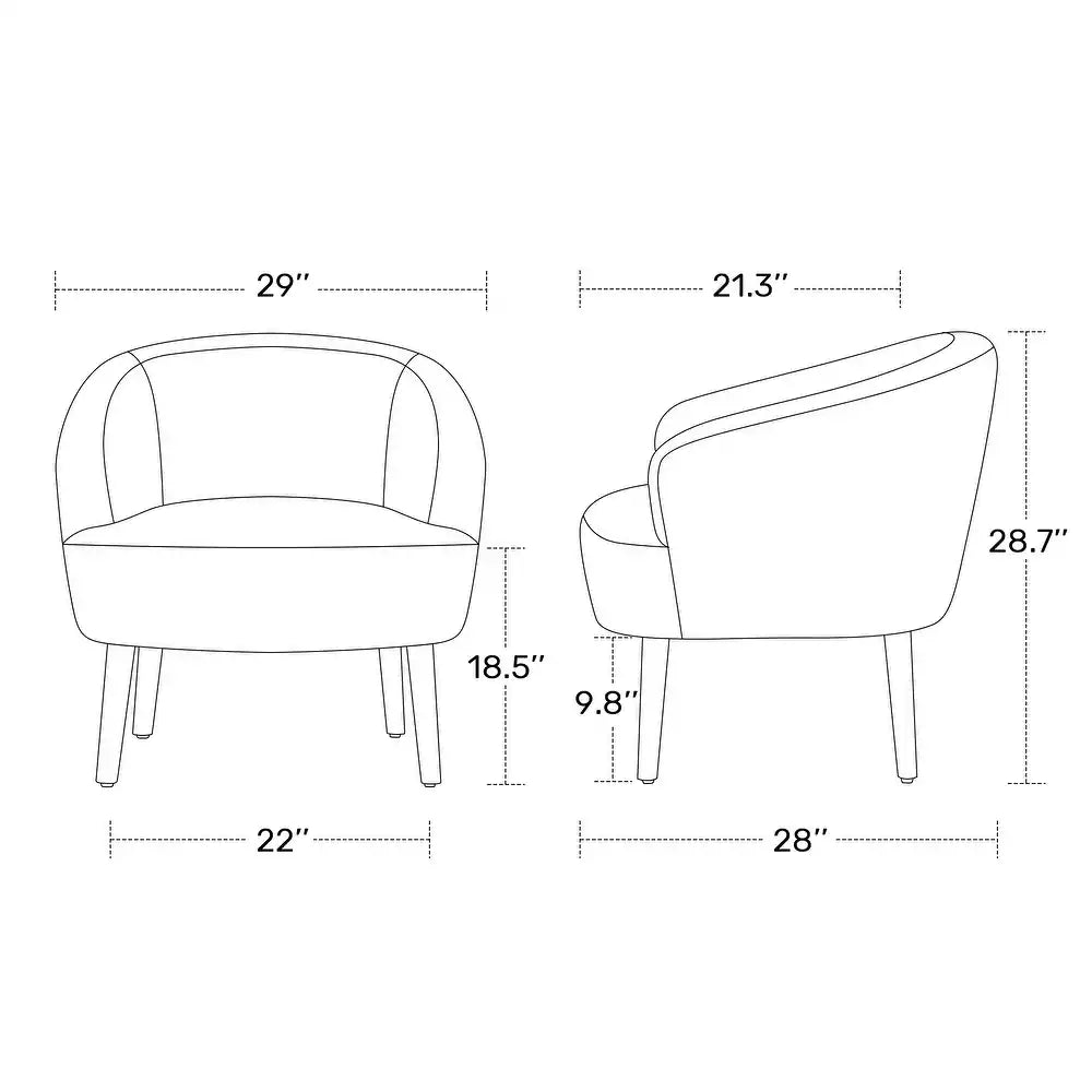 Faux Shearling Barrel Chair - (Set of 2)