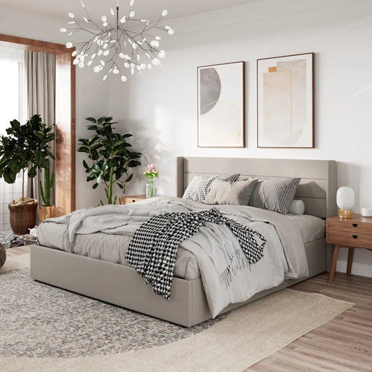 Braya Hydraulic Lift Up Storage Upholstered Platform Bed