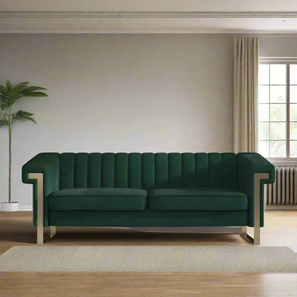 Velvet Long Couch Chesterfield Sofa Chaise