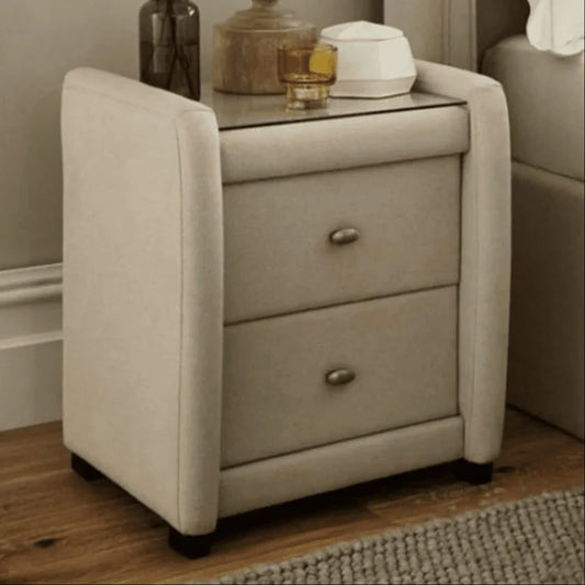 Elegant upholstered bed side table