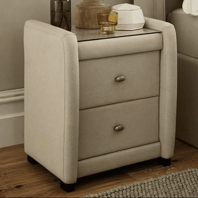 Elegant upholstered bed side table