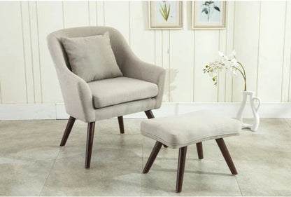 Relaxing Suede Wooden Legs Chair