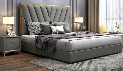 Luxury Upholstered Bed In Leatherette