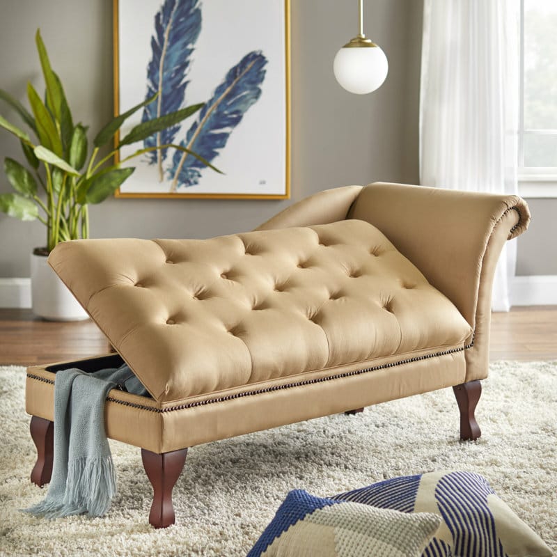 Recline Haven Lounge With Storage In Velvet