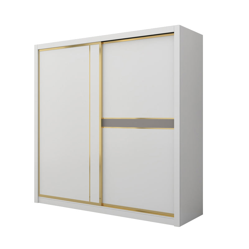 Modern White Wardrobe for Home Manufactured Wood Cabinet with Sliding Doors